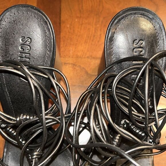 Schutz Black Leather Strappy Sandals(Size 9.5B) - Picture 9 of 9